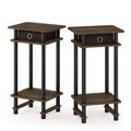 Furinno Furinno 217017CWNBKDBR Turn-N-Tube Tall End Table with Bin; Columbia Walnut & Black & Dark Brown - Set of 2 217017CWNBKDBR